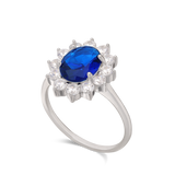 Anillo Delicado, Plata 925 bañada en rodio, Zirconia cúbica artificial