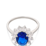Anillo Delicado, Plata 925 bañada en rodio, Zirconia cúbica artificial
