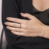 Anillo Delicado, Plata 925 bañada en rodio, Zirconia cúbica artificial