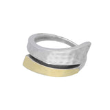 Anillo de Declaración, Plata de Ley 925, Plata 925 con oro 9k, Sin piedra