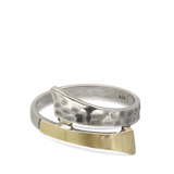 Anillo Delicado, Plata de Ley 925, Plata 925 con oro 9k, Sin piedra