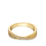 Anillo Delicado, Bañado en oro, Zirconia cúbica artificial