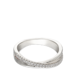 Anillo Delicado, Plata 925 bañada en rodio, Zirconia cúbica artificial