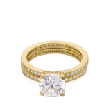 Anillo Delicado, Bañado en oro, Zirconia cúbica artificial