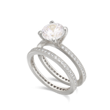 Anillo Delicado, Plata 925 bañada en rodio, Zirconia cúbica artificial
