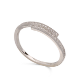 Anillo Delicado, Plata 925 bañada en rodio, Zirconia cúbica artificial