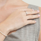 Anillo Delicado, Plata 925 bañada en rodio, Zirconia cúbica artificial