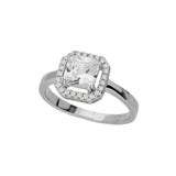Anillo Delicado, Plata 925 bañada en rodio, Zirconia cúbica artificial