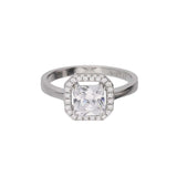 Anillo Delicado, Plata 925 bañada en rodio, Zirconia cúbica artificial
