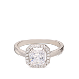 Anillo Delicado, Plata 925 bañada en rodio, Zirconia cúbica artificial