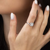 Anillo Delicado, Plata 925 bañada en rodio, Zirconia cúbica artificial