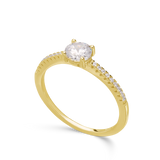 Anillo Delicado, Bañado en oro, Zirconia cúbica artificial