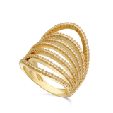 Anillo de Declaración, Bañado en oro, Zirconia cúbica artificial