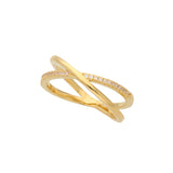 Anillo Delicado, Bañado en oro, Zirconia cúbica artificial
