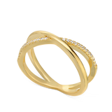 Anillo Delicado, Bañado en oro, Zirconia cúbica artificial