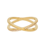 Anillo Delicado, Bañado en oro, Zirconia cúbica artificial