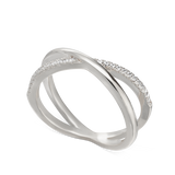 Anillo Delicado, Plata 925 bañada en rodio, Zirconia cúbica artificial