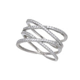 Anillo de Declaración, Plata 925 bañada en rodio, Zirconia cúbica artificial