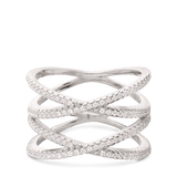 Anillo de Declaración, Plata 925 bañada en rodio, Zirconia cúbica artificial