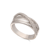Anillo de Declaración, Plata de Ley 925, Zirconia cúbica artificial