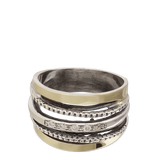 Anillo de Declaración, Plata de Ley 925, Plata 925 con oro 9k, Zirconia cúbica artificial