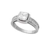 Anillo Delicado, Plata 925 bañada en rodio, Zirconia cúbica artificial
