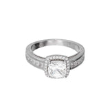 Anillo Delicado, Plata 925 bañada en rodio, Zirconia cúbica artificial