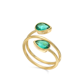 Anillo de Declaración, Bañado en oro, Turmalina artificial