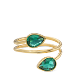 Anillo de Declaración, Bañado en oro, Turmalina artificial