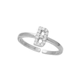 Anillo Delicado, Plata 925 bañada en rodio, Zirconia cúbica artificial