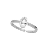 Anillo Delicado, Plata 925 bañada en rodio, Zirconia cúbica artificial