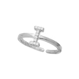 Anillo Delicado, Plata 925 bañada en rodio, Zirconia cúbica artificial