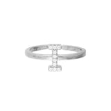 Anillo Delicado, Plata 925 bañada en rodio, Zirconia cúbica artificial