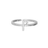Anillo Delicado, Plata 925 bañada en rodio, Zirconia cúbica artificial