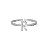 Anillo Delicado, Plata 925 bañada en rodio, Zirconia cúbica artificial
