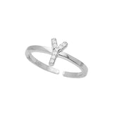Anillo Delicado, Plata 925 bañada en rodio, Zirconia cúbica artificial