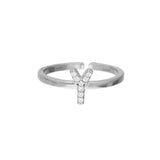Anillo Delicado, Plata 925 bañada en rodio, Zirconia cúbica artificial