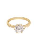 Anillo Delicado, Bañado en oro, Zirconia cúbica artificial
