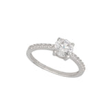 Anillo Delicado, Plata 925 bañada en rodio, Zirconia cúbica artificial