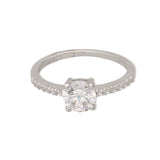 Anillo Delicado, Plata 925 bañada en rodio, Zirconia cúbica artificial