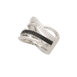 Anillo de Declaración, Plata 925 bañada en rodio, Zirconia cúbica artificial