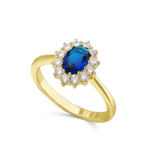 Anillo Delicado, Bañado en oro, Zirconia cúbica artificial