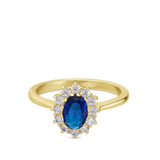 Anillo Delicado, Bañado en oro, Zirconia cúbica artificial