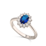 Anillo Delicado, Plata 925 bañada en rodio, Zirconia cúbica artificial