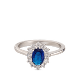 Anillo Delicado, Plata 925 bañada en rodio, Zirconia cúbica artificial