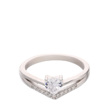 Anillo Delicado, Plata 925 bañada en rodio, Zirconia cúbica artificial