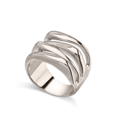 Anillo de Declaración, Plata 925 bañada en rodio, Sin piedra