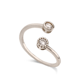 Anillo Delicado, Plata 925 bañada en rodio, Zirconia cúbica artificial