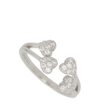 Anillo Delicado, Plata 925 bañada en rodio, Zirconia cúbica artificial