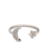 Anillo Delicado, Plata 925 bañada en rodio, Zirconia cúbica artificial